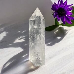 Clear‎ Quartz Crystal Obelisk Meditation Tower